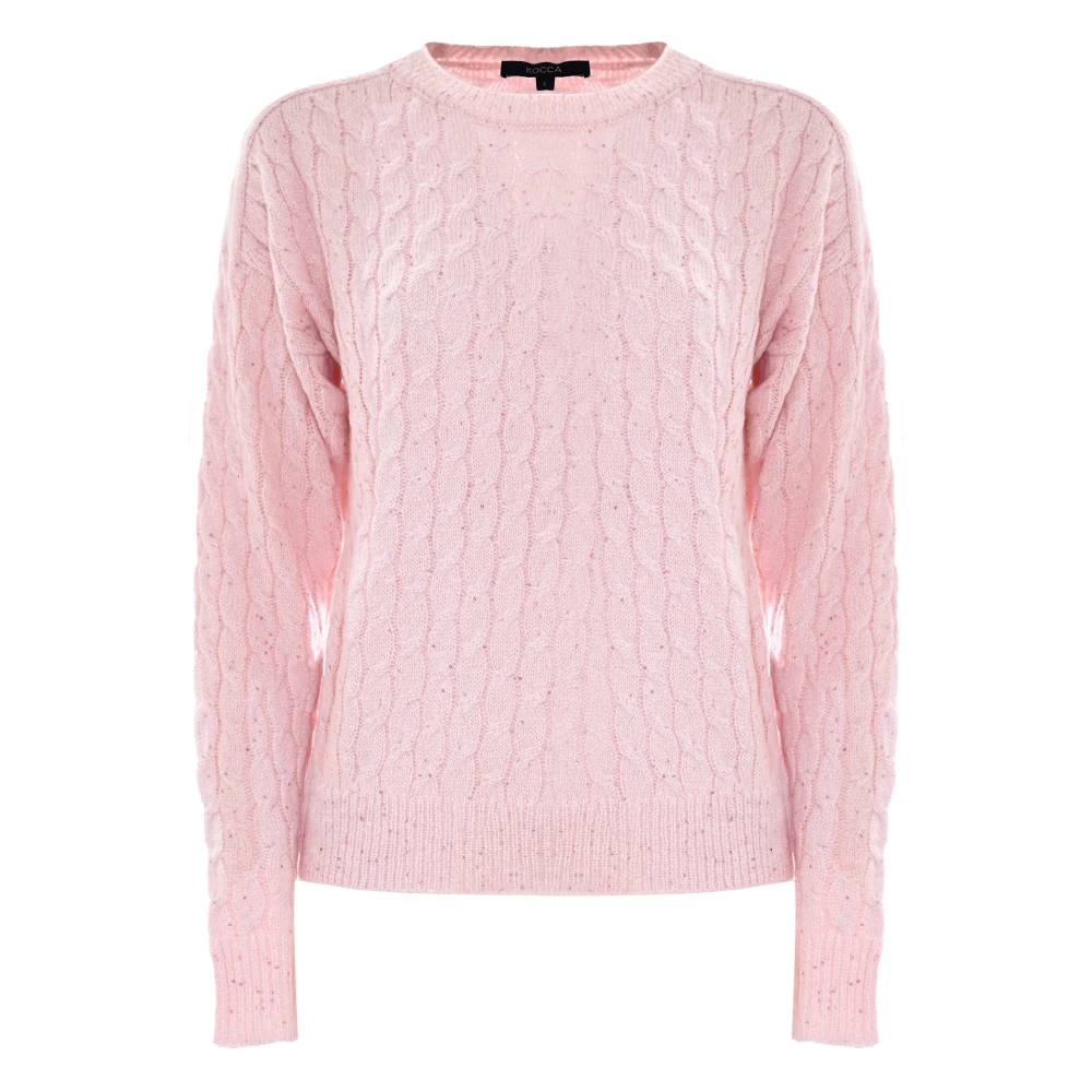 Kocca Betoverende Cable Knit Jumper Pink Dames