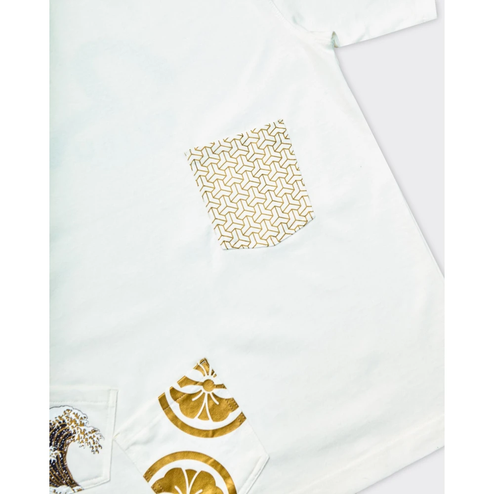 Evisu Meeuwprint Multi-pocket T-shirt Bianca White Heren