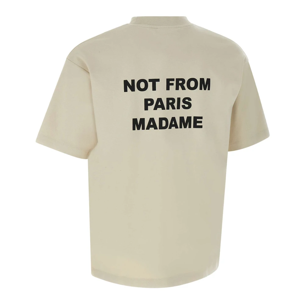 Drole de Monsieur Slogan Katoenen T-shirt Zand Mini Logo Beige Heren