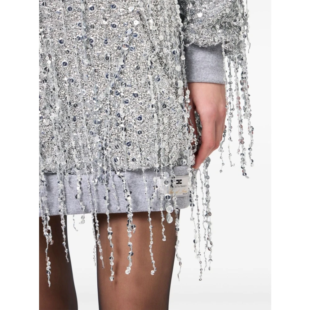 Elisabetta Franchi Grijze Jurk Aw24 Damesmode Gray Dames