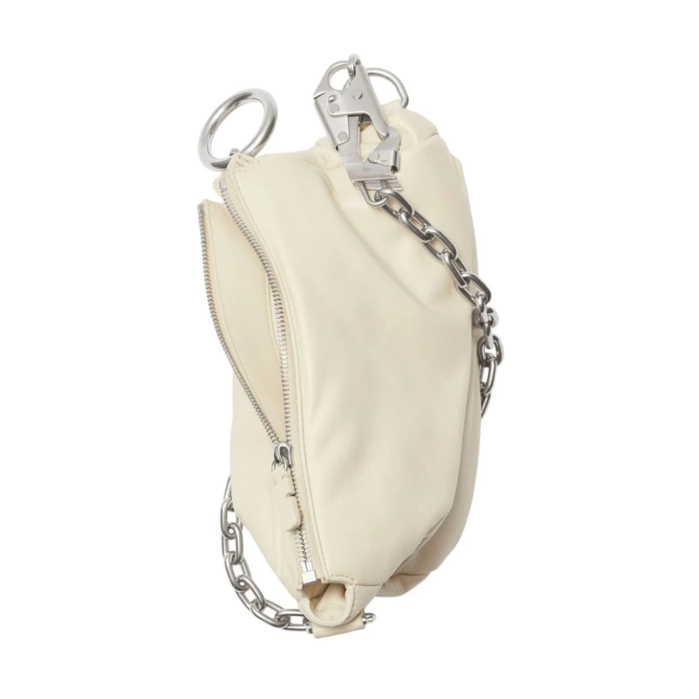 Burberry Witte Schoudertas van Lamsvacht met Ringversiering Beige Dames