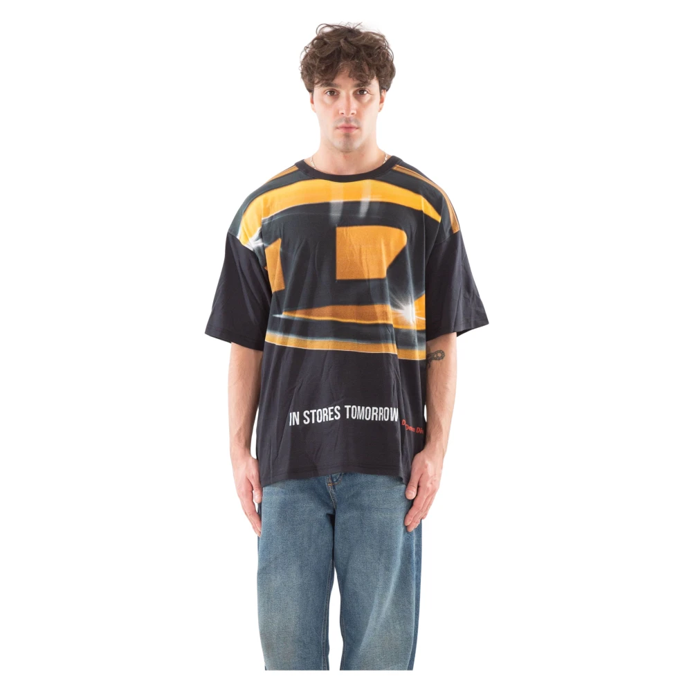 Diesel Grote Logo Tee in T-Box Stijl Black Heren