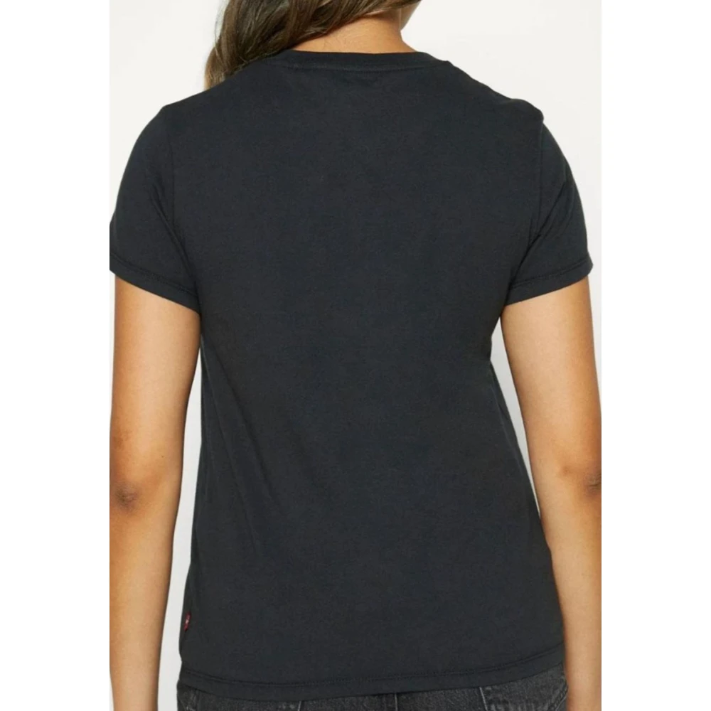 Levi's Dames Perfecte Tee Zwart Wit Black Dames