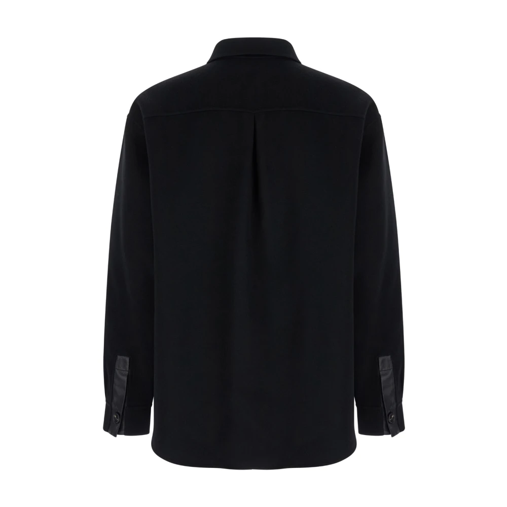 Arma Zwart Wol Shirt Leren Zak Black Heren