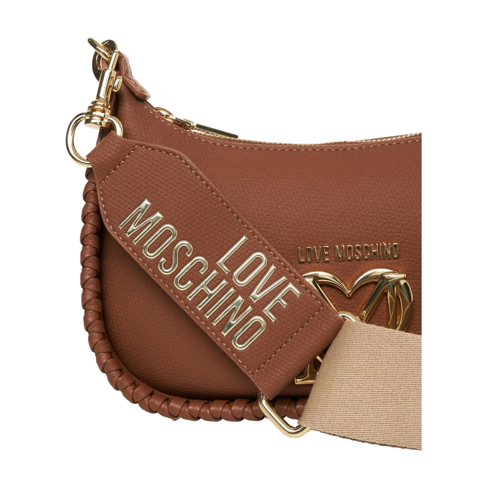 Love Moschino Bruine Schoudertas Mini Hobo Stijl Brown Dames