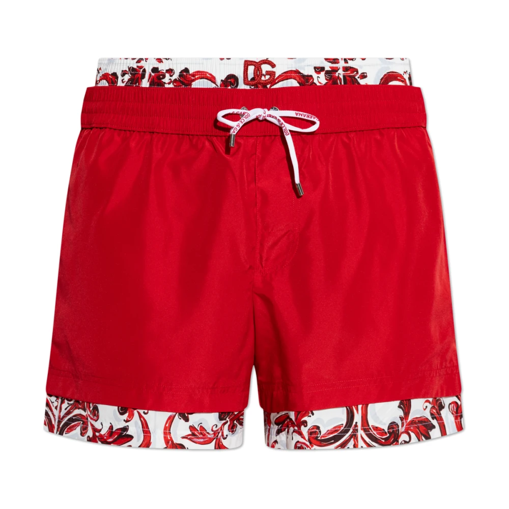 Dolce & Gabbana Uomo Rosso Costumi Da Bagno, Xl, New,