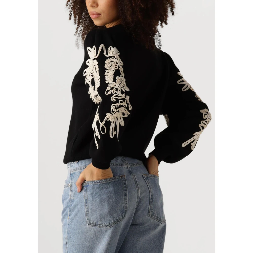 Object Zwarte Gebreide Pullover Sweater Black Dames