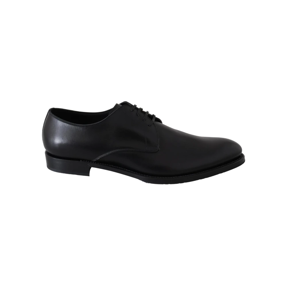 Dolce & Gabbana Men's Black Elegant Leather Derby Dress Shoes