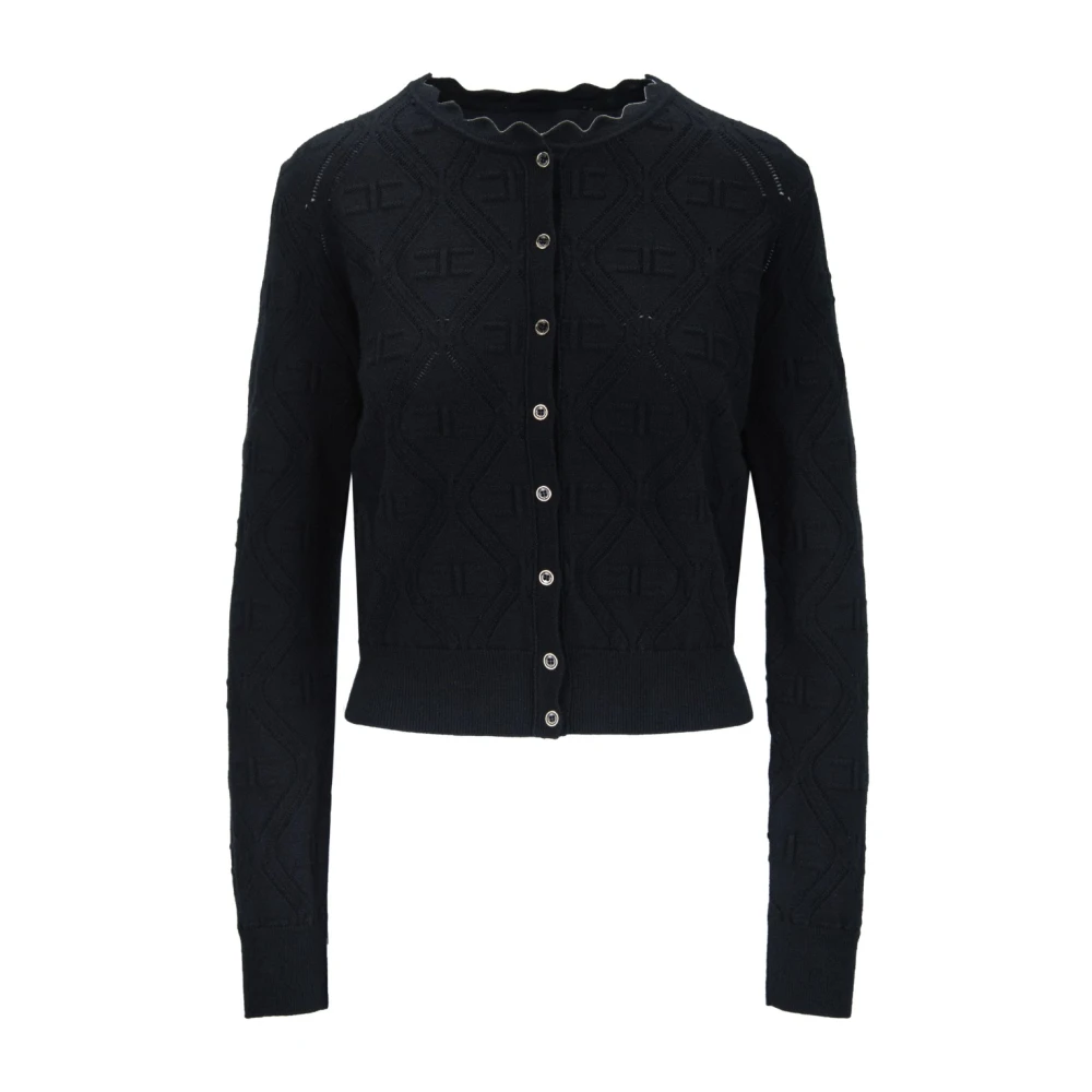 Elisabetta Franchi Gebloemde Knoopvest Black Dames
