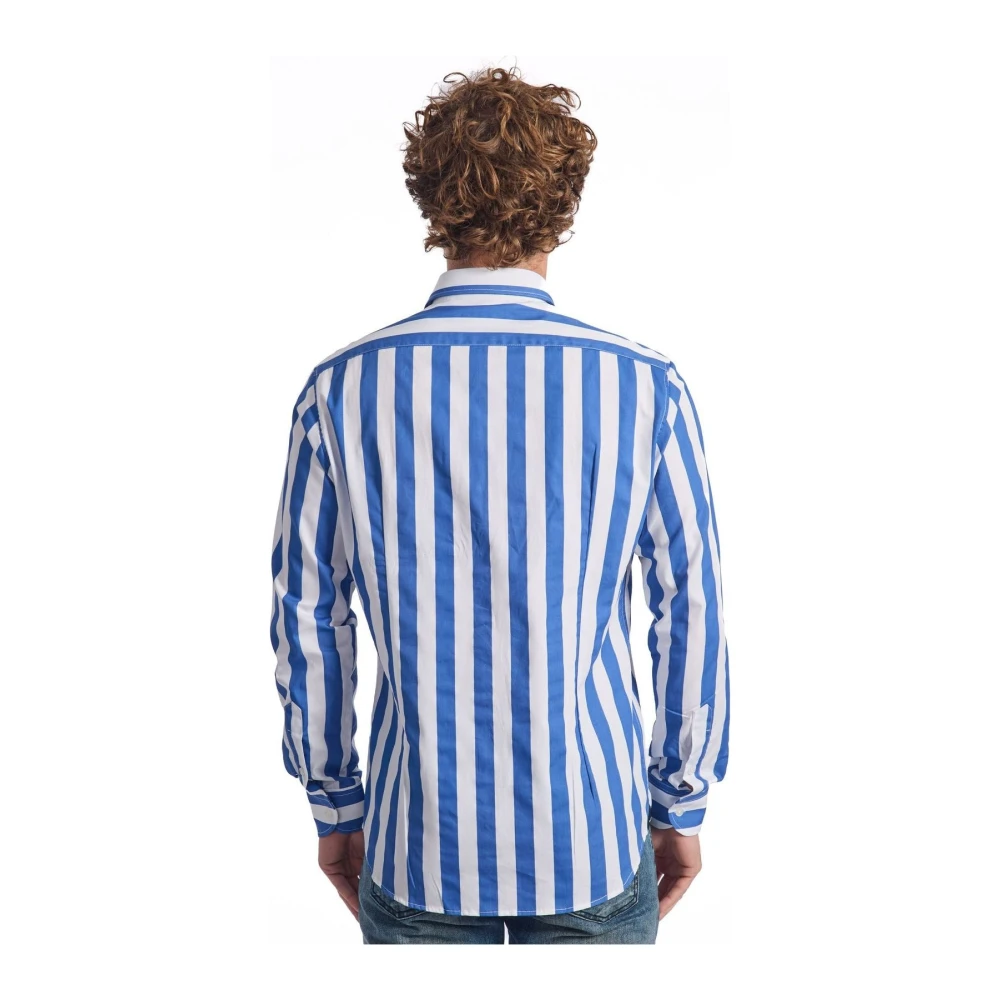 Baldinini Tijdloze Elegantie Gestreept Overhemd Blue Heren