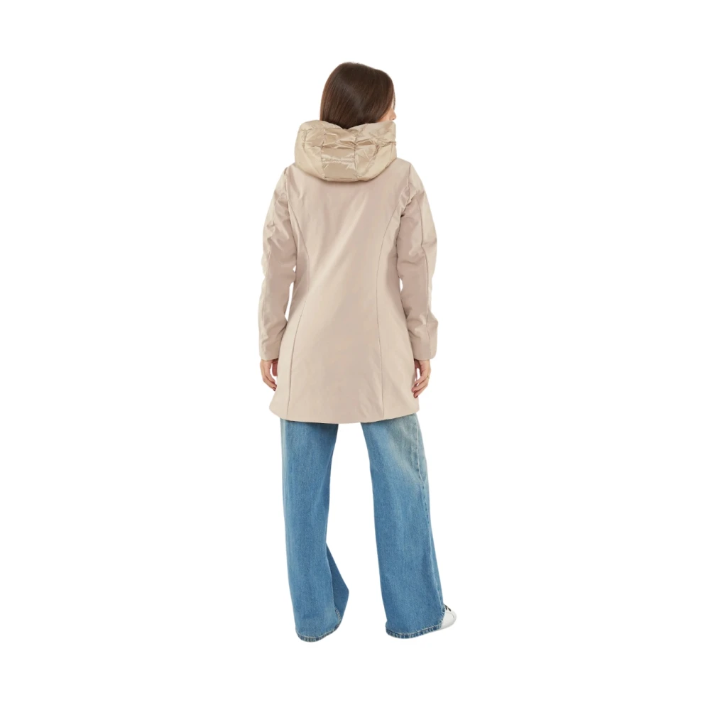 Ciesse Piumini Echte Dons Hoody Jas Beige Dames