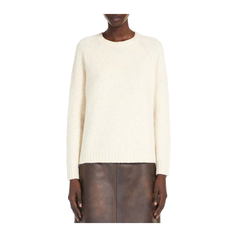 Max Mara Zachte Alpaca Katoen Trui Beige Dames