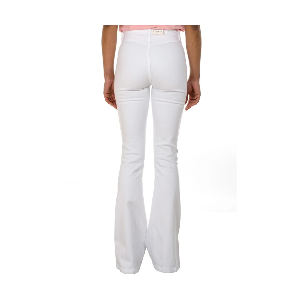 Guess High Rise Flare Jeans Wit White Dames