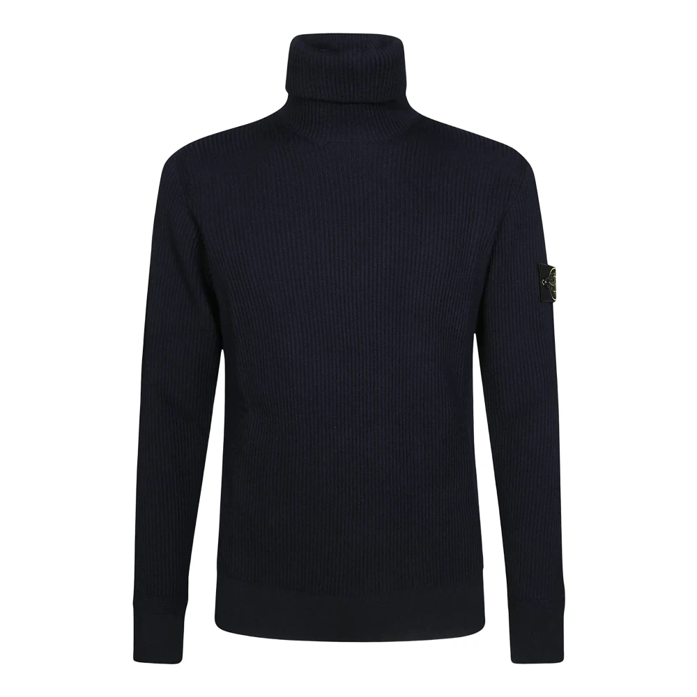 Stone Island Stilig Dolcevita Tröja för Män Blue, Herr