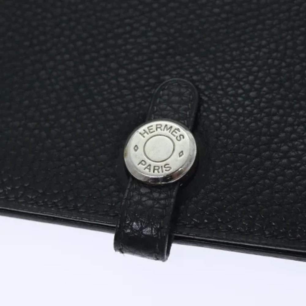 Hermès Vintage Pre-owned Leather wallets Black Dames