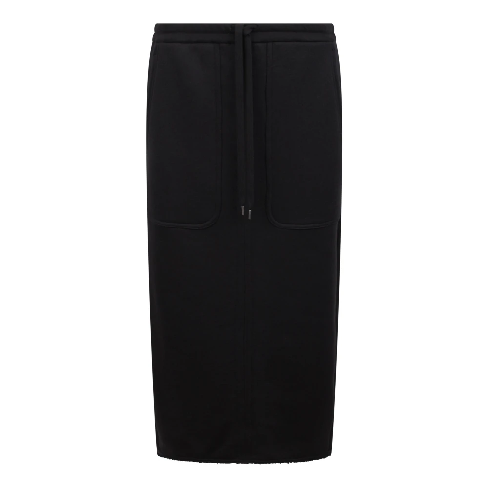 N21 Vilten rok met elastische tailleband Black Dames