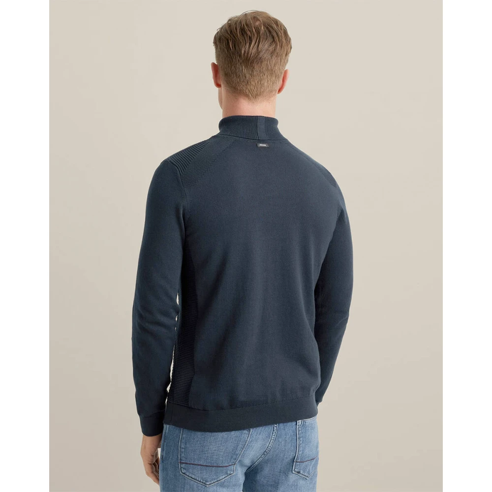 Vanguard Rolhals Pullover in Pima Katoen Blue Heren