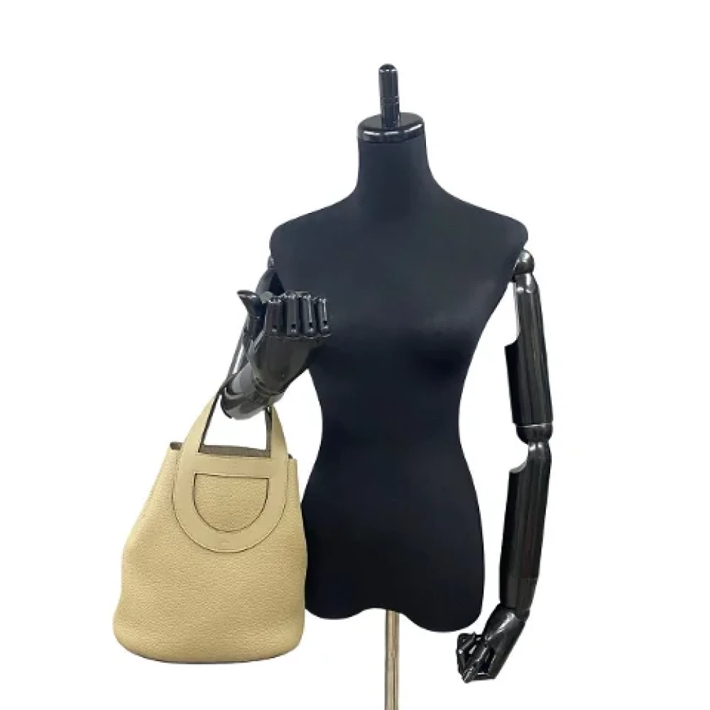 Hermès Vintage Pre-owned Leather handbags Beige Dames