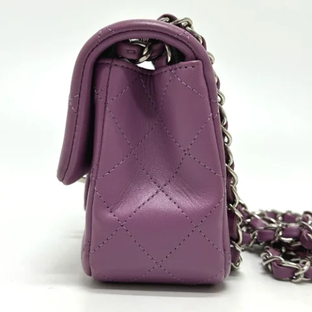 Chanel Vintage Pre-owned Leather chanel-bags Purple Dames