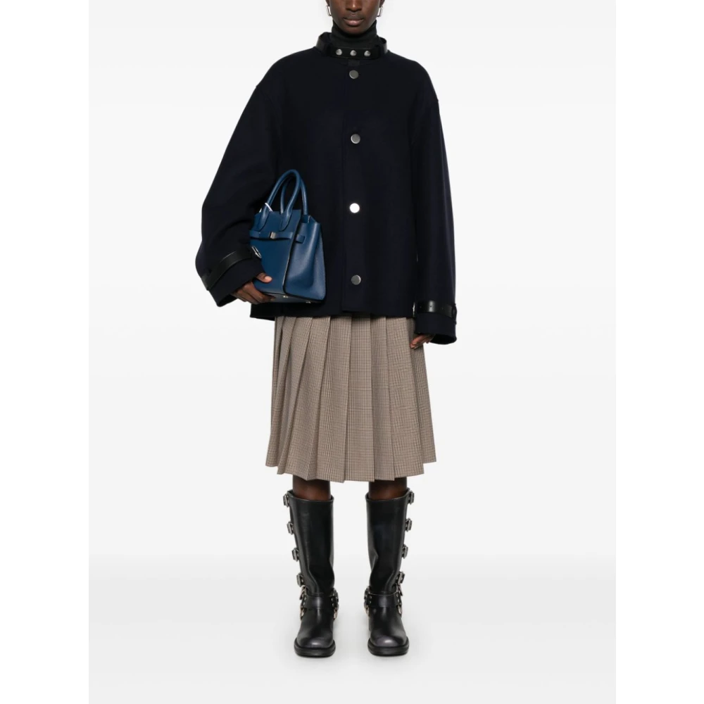Jil Sander Navy jas met zilveren knopen Black Dames
