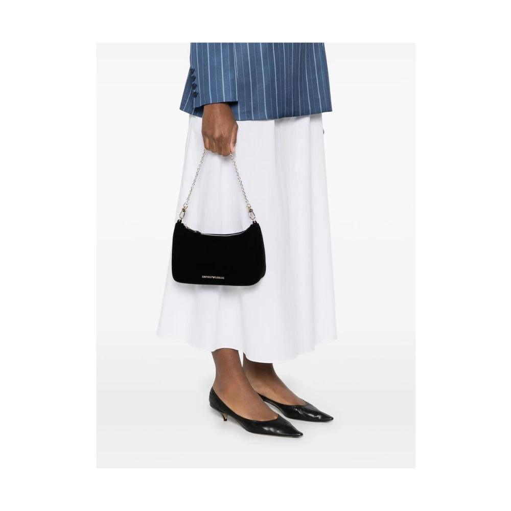 Emporio Armani Zwarte Crossbody Tas met Kettinghandvat Black Dames