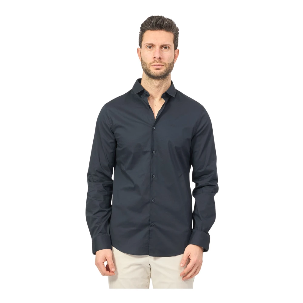 Armani Exchange Blå Klassisk Skjorta Med Långa Ärmar