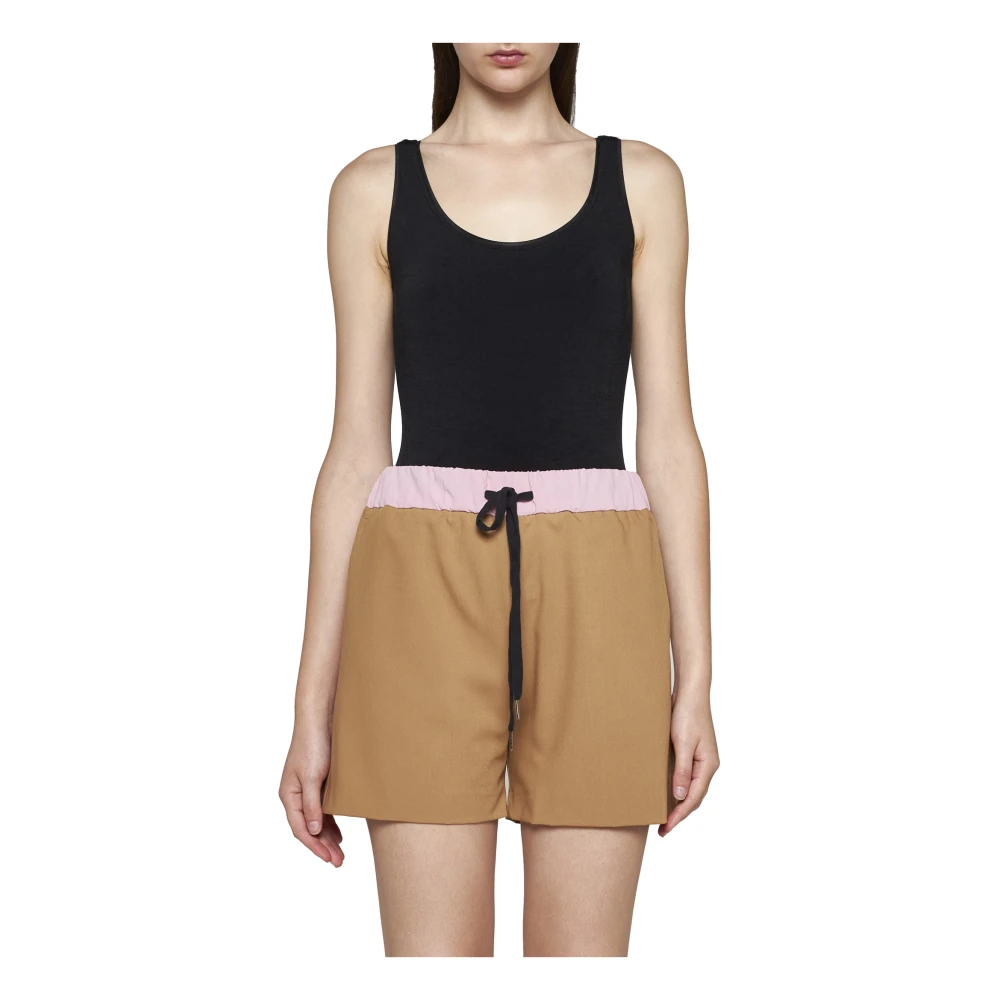 Blanca Vita Bruin Leren Shorts Stijlvol Brown Dames