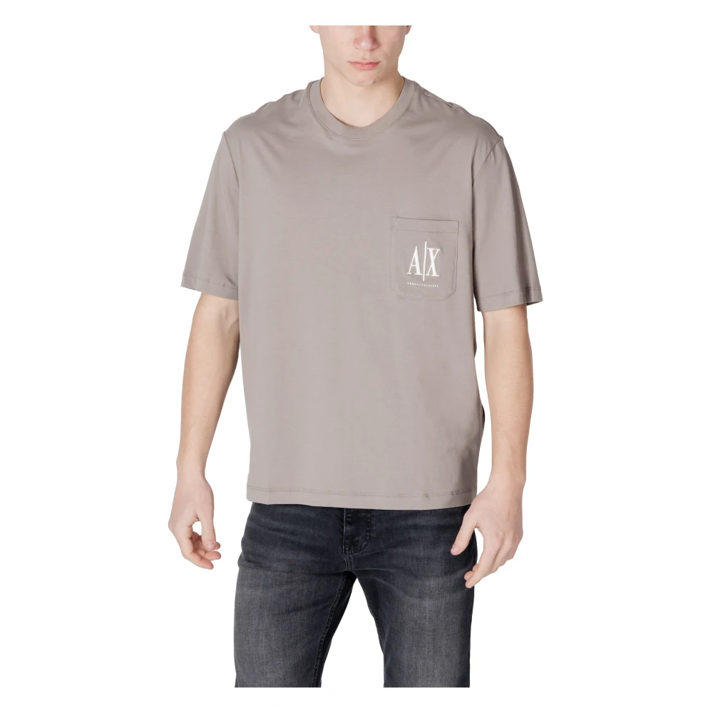 Armani Exchange Bruin Katoen Ronde Hals T-Shirt Brown Heren