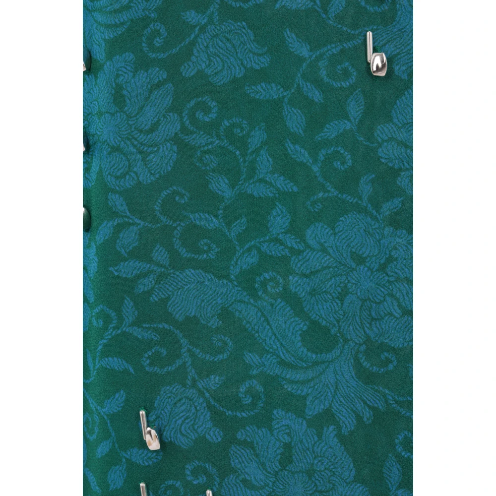 Dries Van Noten Georgette geborduurde midi-rok Blue Dames