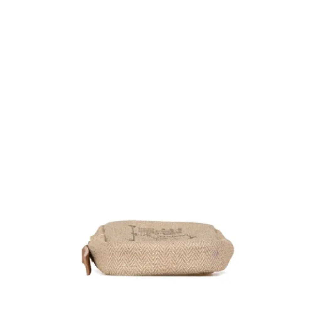 Bvlgari Vintage Pre-owned Leather pouches Beige Dames