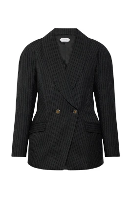 Pinstripe Wool Twill Jacket