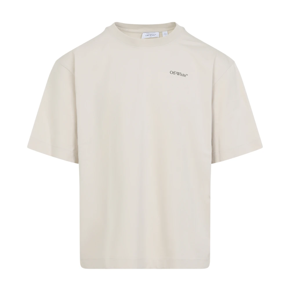 Off White Men's Beige T-Shirts, M, Half Arrow Skate T-Shirt