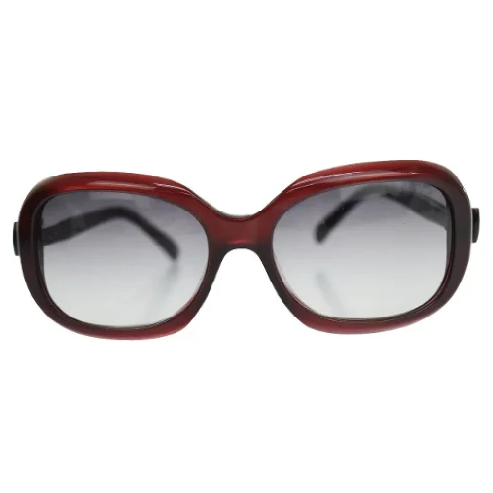 Chanel Vintage Pre-owned Plastic sunglasses Red Dames
