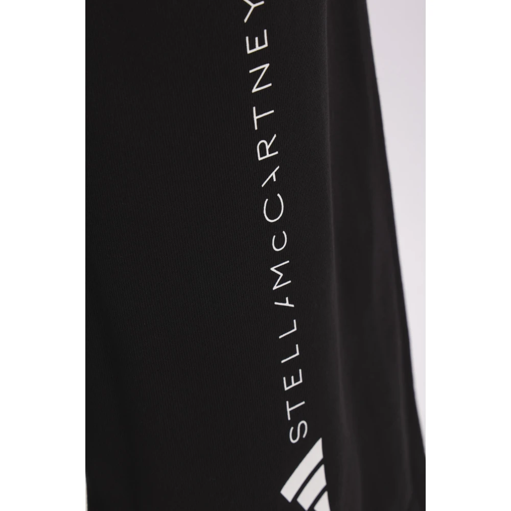 adidas by stella mccartney Zwarte biologisch katoenen joggers met logoprint Black Dames
