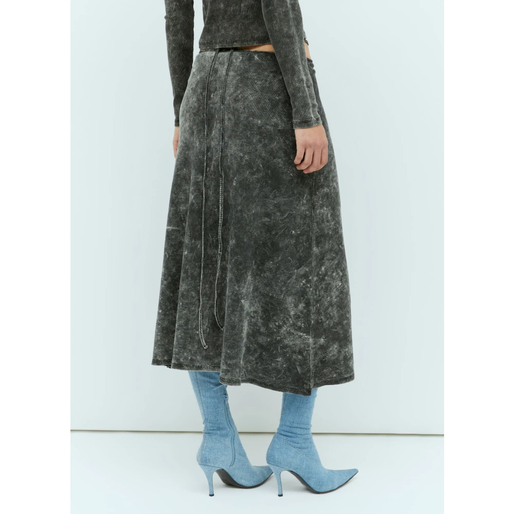 Diesel Gemarmerde Wraparound Midi Rok Gray Dames