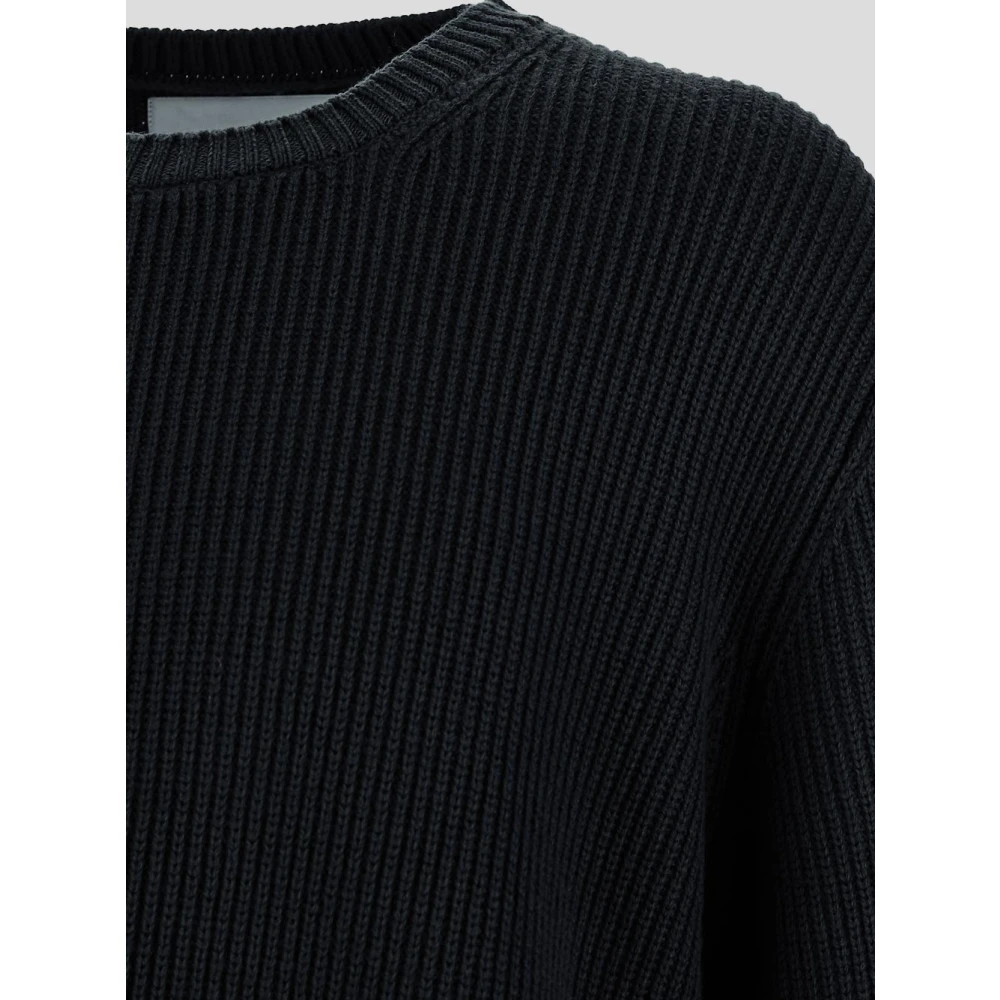 Seven Gauge Wollen Crewneck Sweater Black Heren