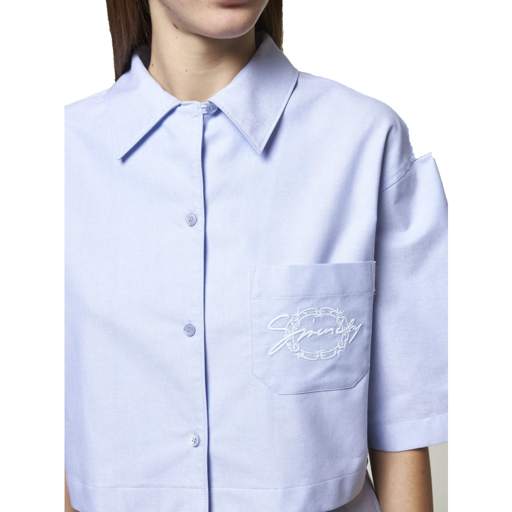 Givenchy Katoenen Cropped Shirt Blue Dames