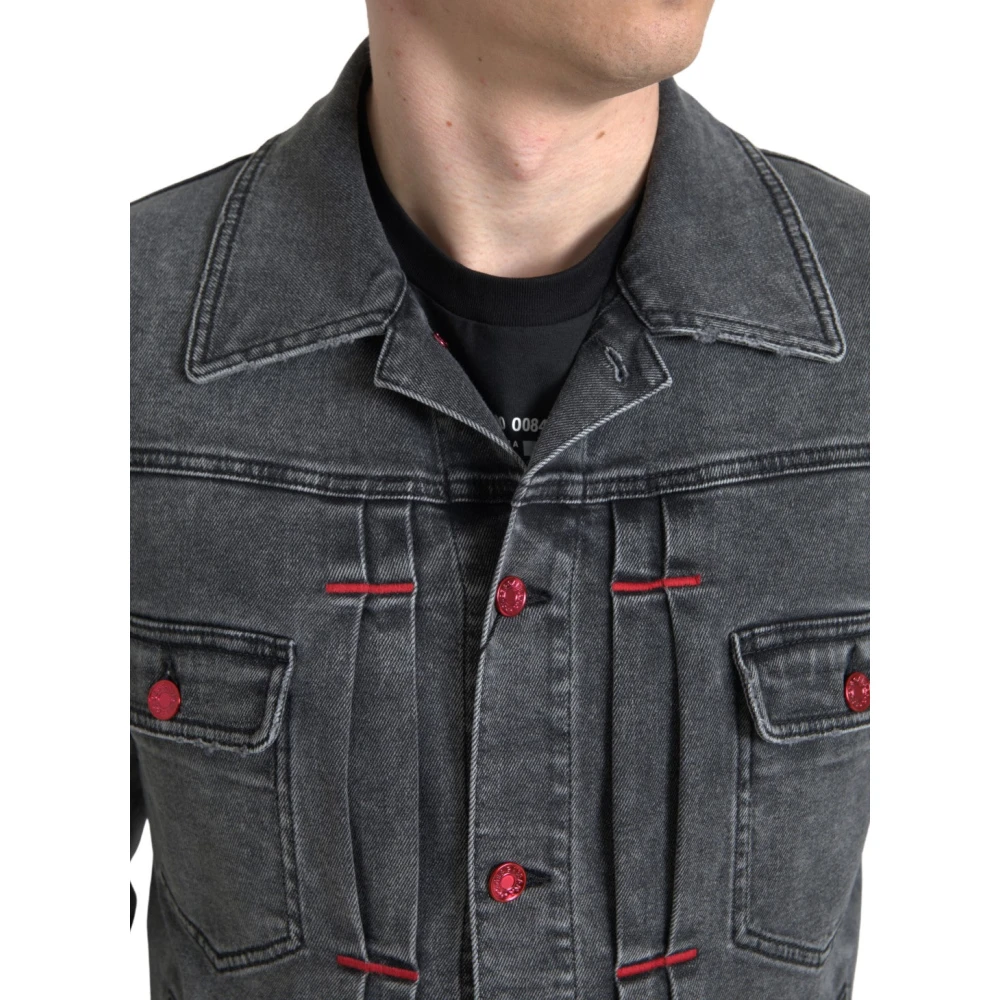 Dolce & Gabbana Elegante grijze spijkerjas Gray Heren