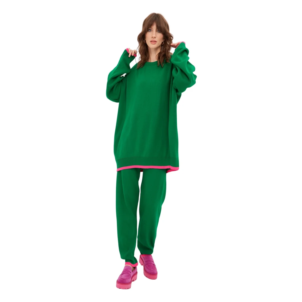 Cesare Gaspari Oversized Jogger set Groen Green Dames