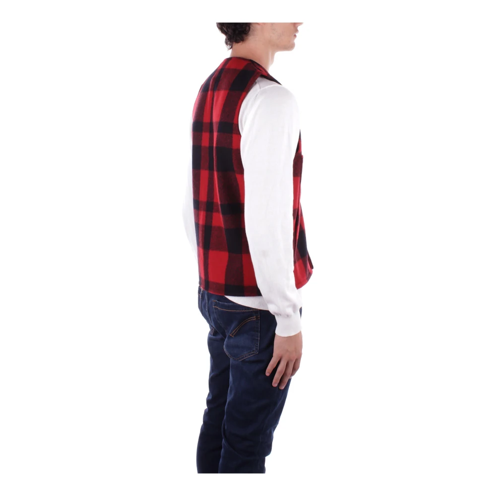 Filson Wollen Gilet Voorste Knoop Zakken Red Heren