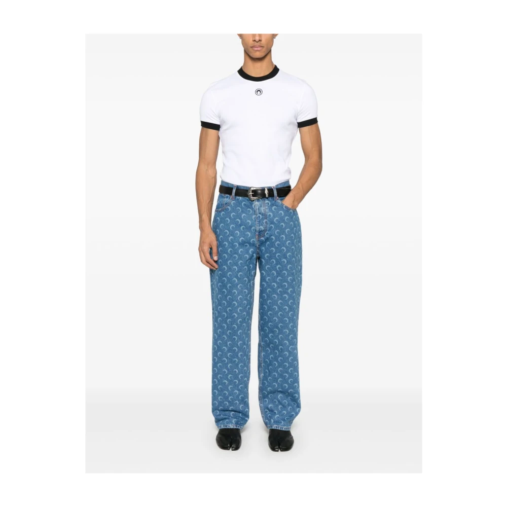 Marine Serre Heldere Blauwe Jeans met Klassieke Stijl Blue Heren