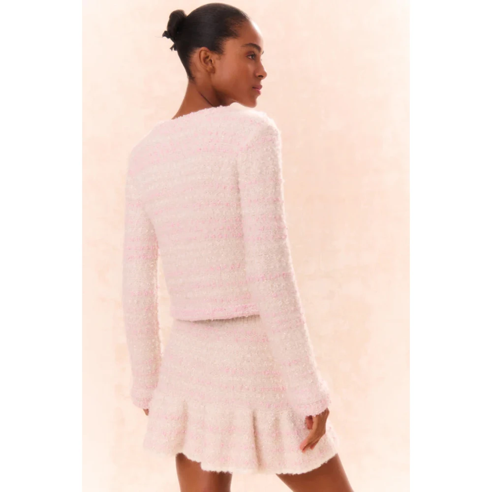 Loveshackfancy Roze Blanca Gebreid Vest Pink Dames