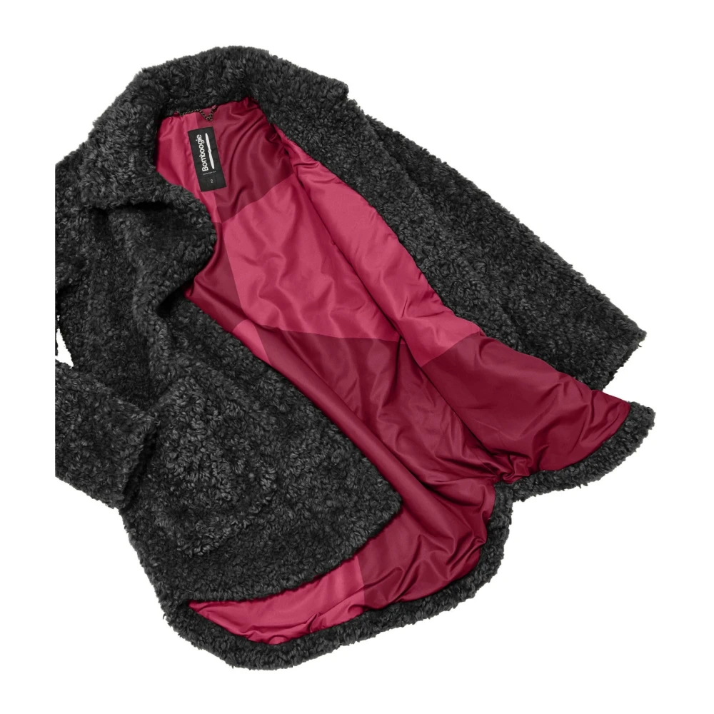 BomBoogie Krul Effect Sherpa Fleece Jas Green Dames