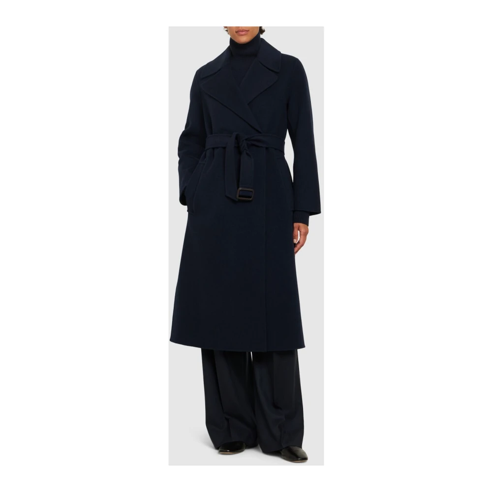 Max Mara Weekend Blauwe Wollen Omslagjas Blue Dames
