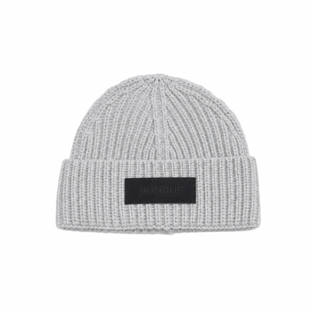 Dondup Uomo Grigio Cappello In Lana Con Logo - Immagine 4