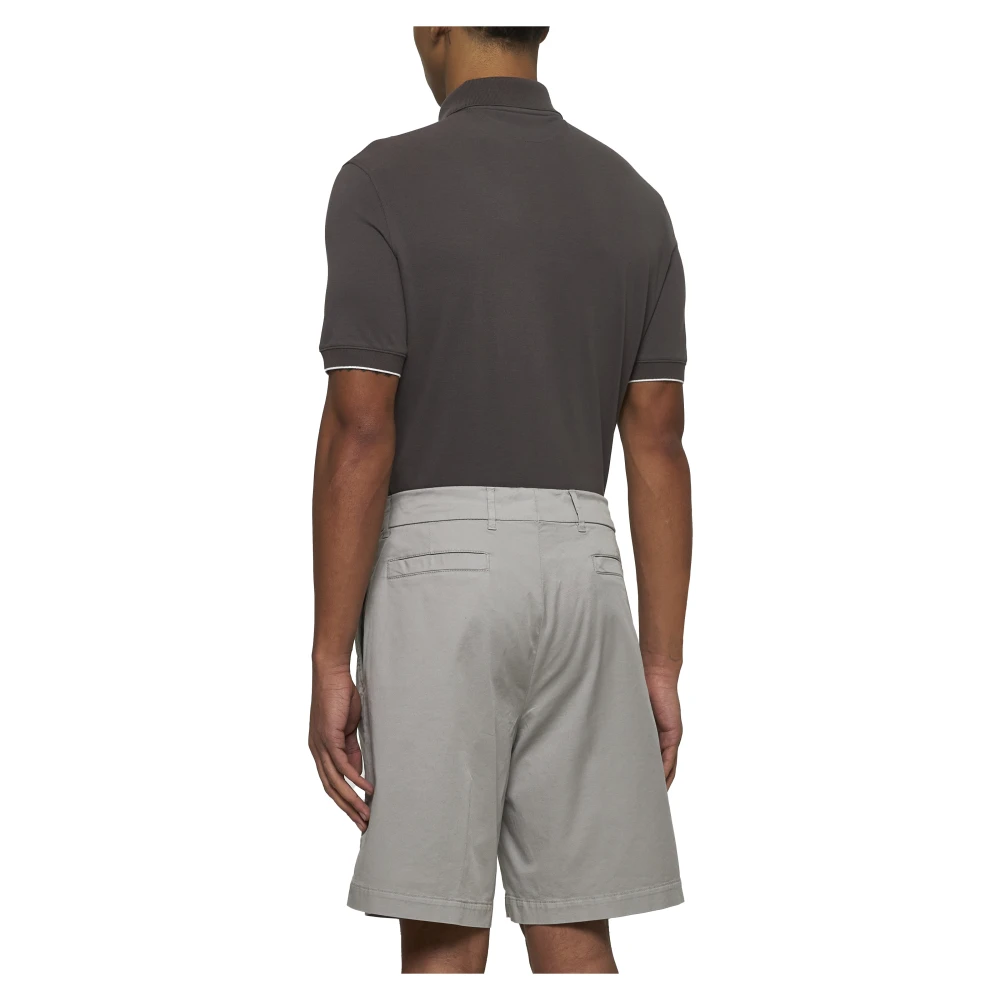 BRUNELLO CUCINELLI Groene Katoenen Gabardine Regular Fit Broek Gray Heren