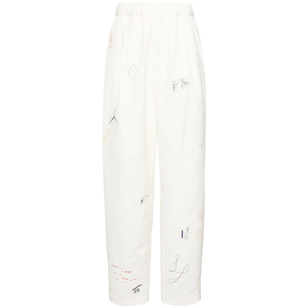 Undercover Beige Katoenen Broek met Multicolor Prints Beige Heren
