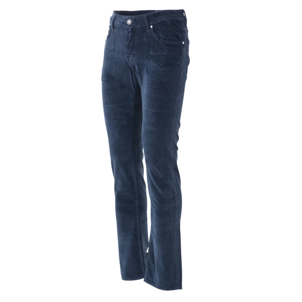 Jacob Cohën Blauwe Corduroy Broek met Logoknopen Blue Heren