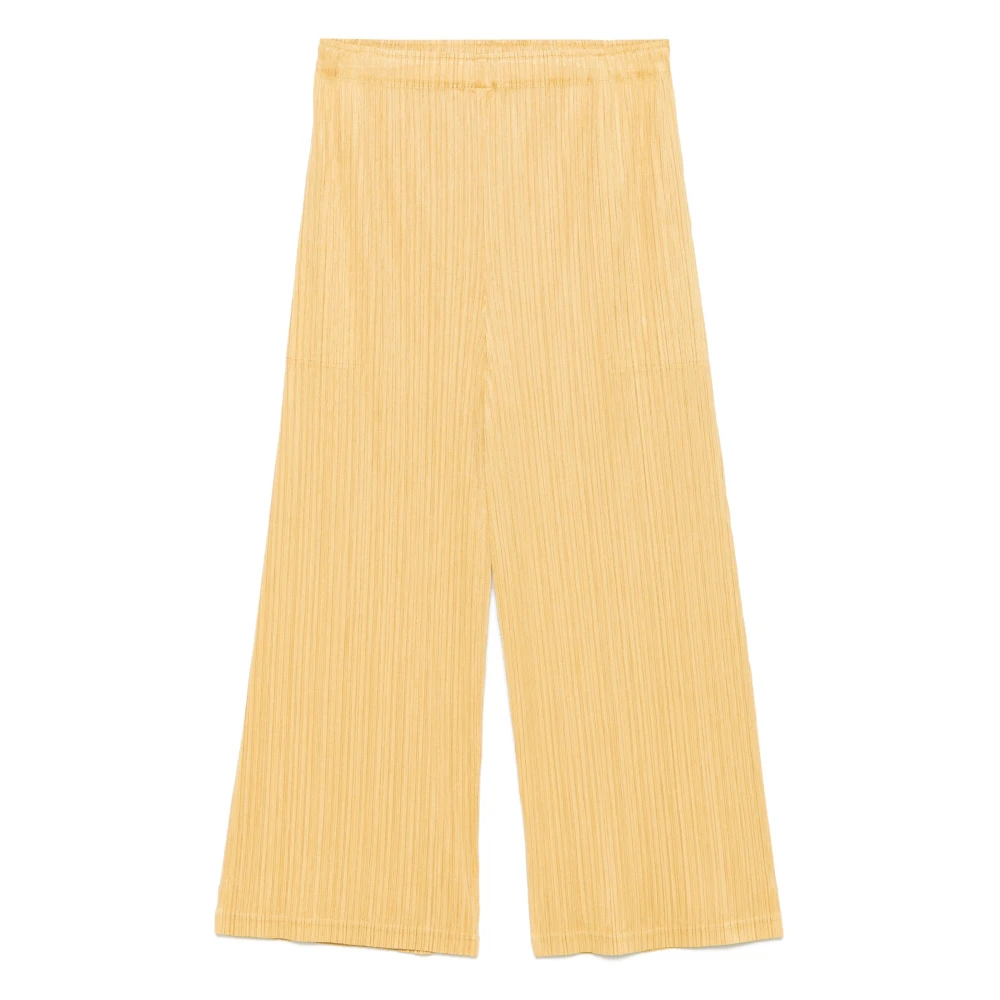 Issey Miyake Stijlvolle Broeken voor Mannen en Vrouwen Yellow Dames