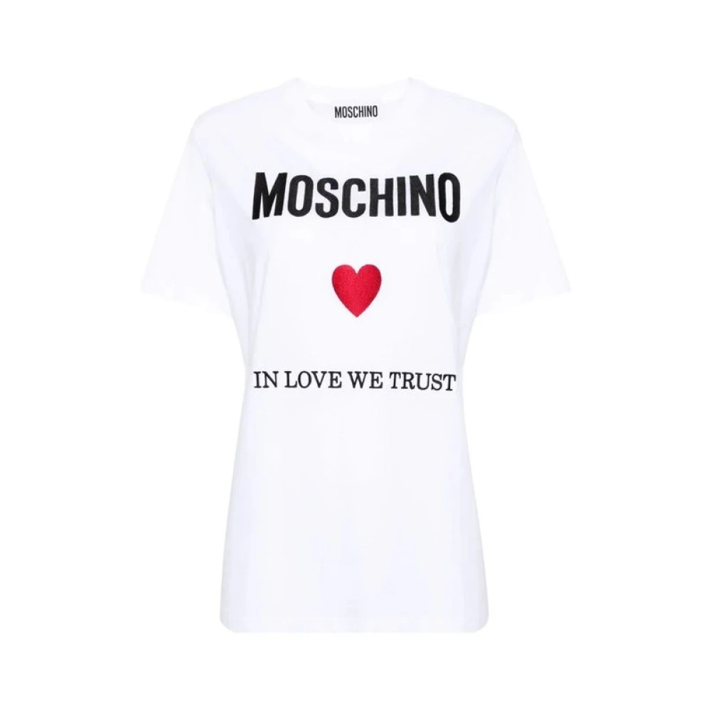 Moschino Women's White In Love We Trust T-Shirt
